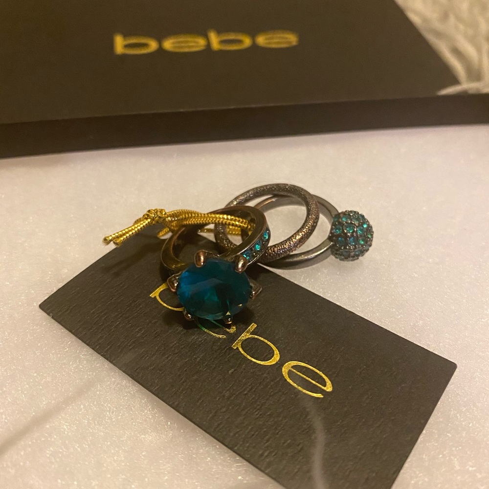 Bebe vintage teal rings! Gorgeous size 6